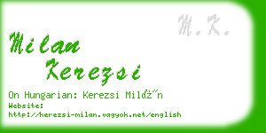 milan kerezsi business card